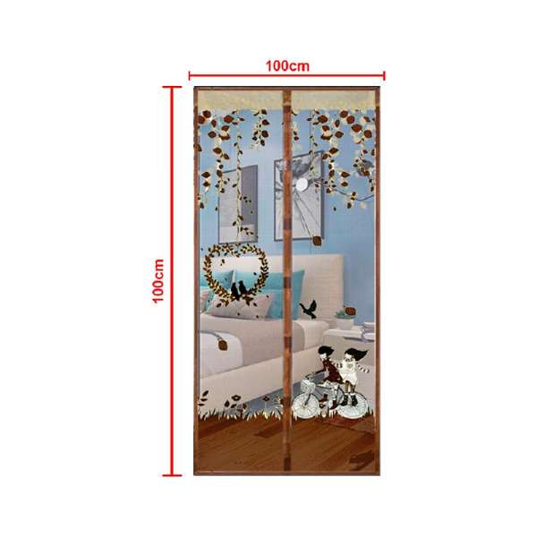 Magic Door Curtain Mesh Magnetic Fastening Hands Free Insect Fly Screen - Coffee Bicycle - Image 7