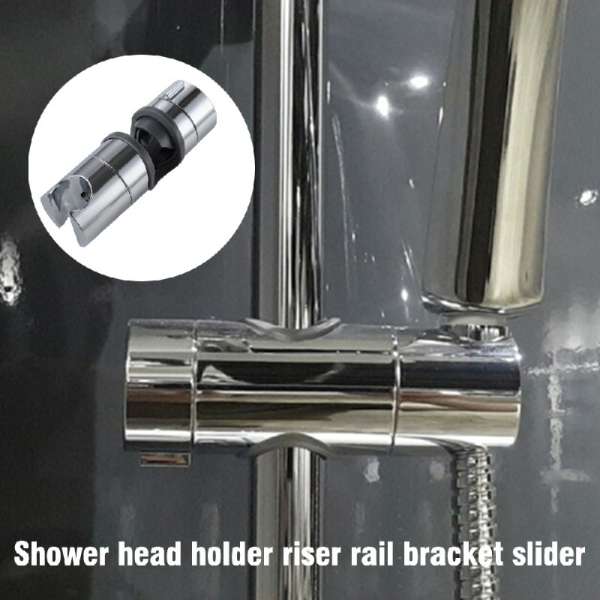 Adjustable Chrome Bathroom Shower Head Holder Riser Rail Bracket Slider Bar - Image 8