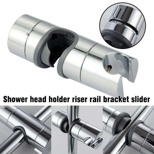 Adjustable Chrome Bathroom Shower Head Holder Riser Rail Bracket Slider Bar - Image 10