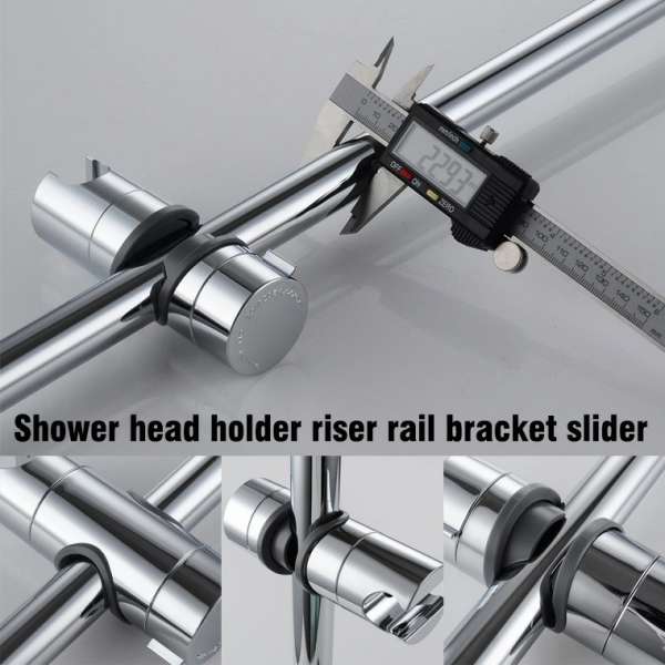 Adjustable Chrome Bathroom Shower Head Holder Riser Rail Bracket Slider Bar - Image 2