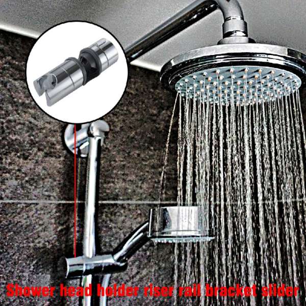 Adjustable Chrome Bathroom Shower Head Holder Riser Rail Bracket Slider Bar - Image 3