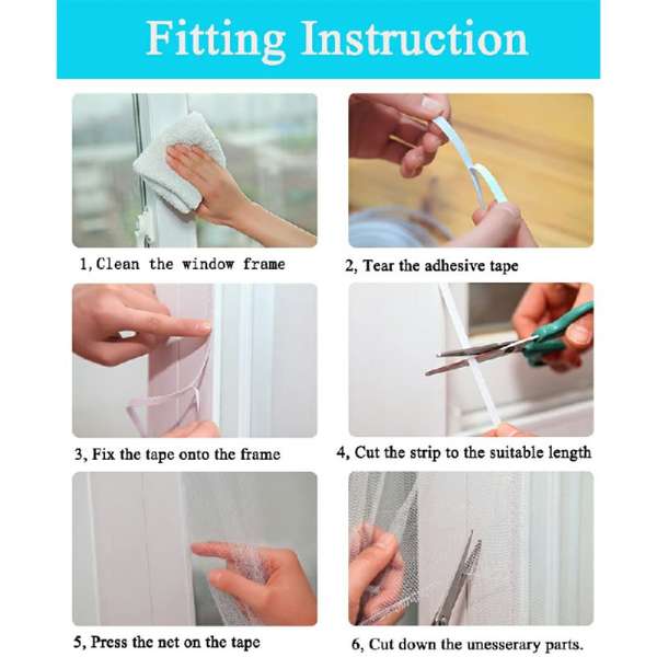 White Window Screen Mesh Net Bug Mosquito Fly Insect Moth Door Netting - Image 6