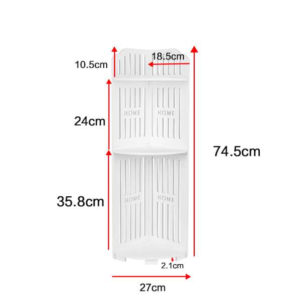 3 Tier Corner Bath Shelf Unit Organiser Stand Showers Caddy Storage Rack - Water Cube Pattern - Image 2