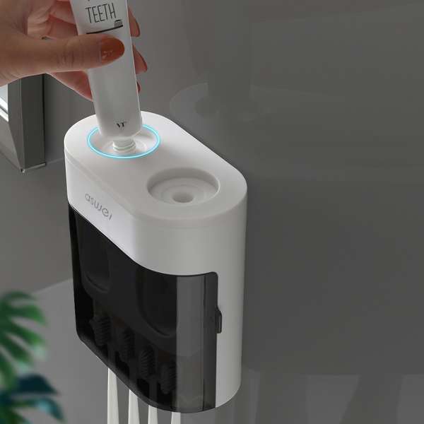 Wall-mounted Toothbrush Holder Double Toothpaste Dispenser with Wall Sticker - Image 13