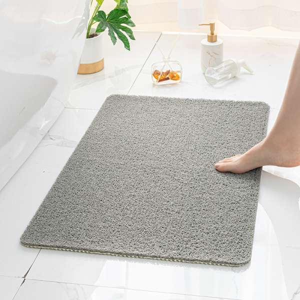 Soft PVC Nonslip Shower Mat Anti Mould Loofah Style Bath Mat - Grey - Image 2